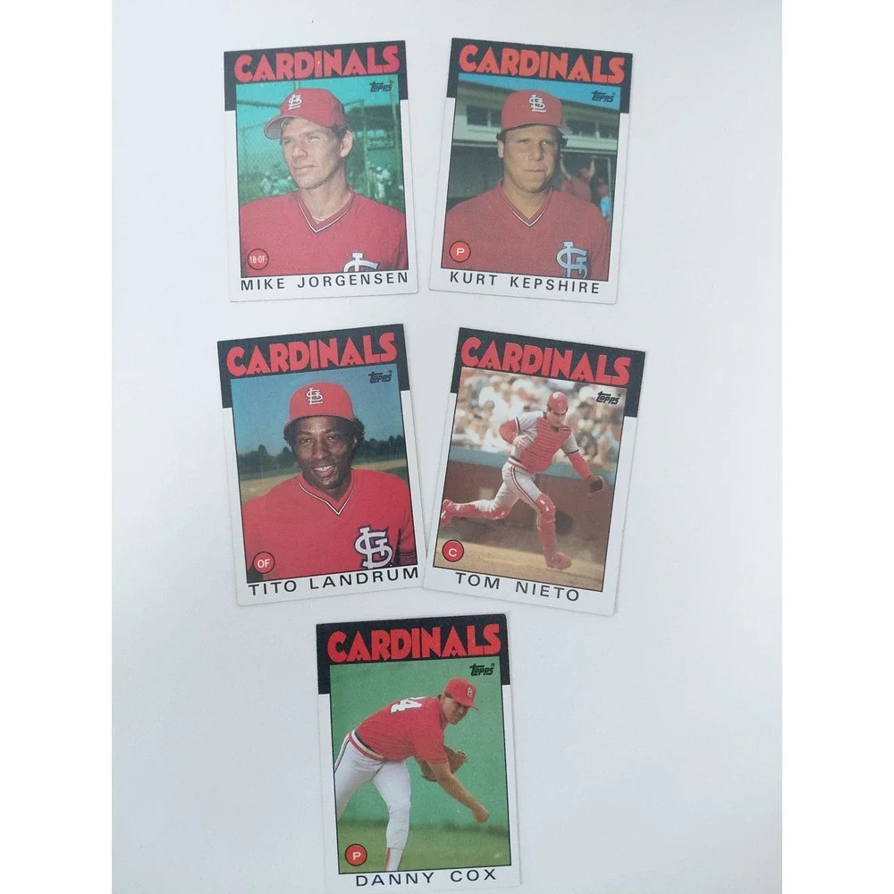 1986 Topps St Louis Cardinals Lot 5 Mike Jorgensen Tito Landrum Danny Cox Nieto